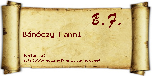Bánóczy Fanni névjegykártya