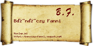 Bánóczy Fanni névjegykártya