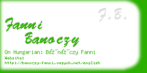 fanni banoczy business card